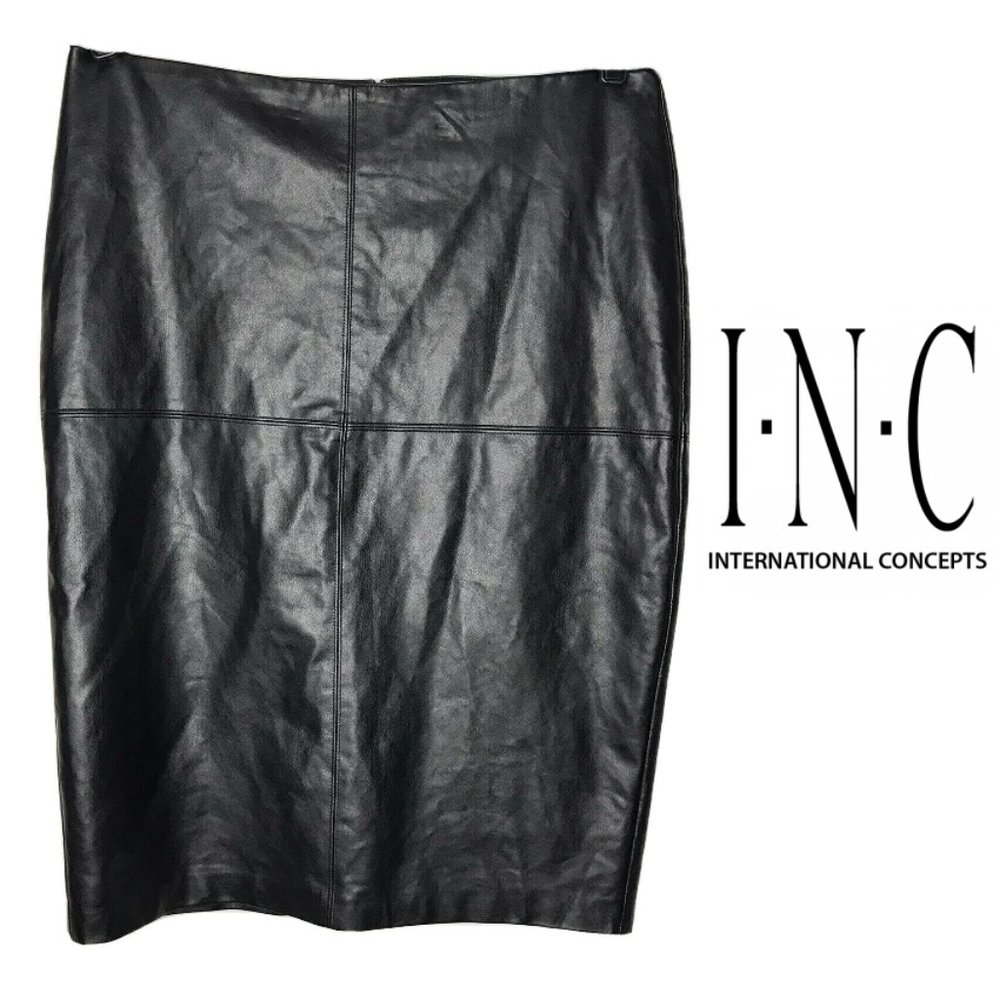 INC International Concepts Faux Leather Skirt